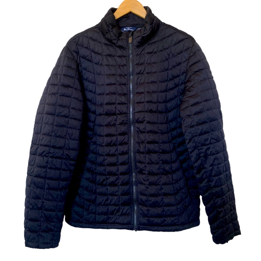 BEN SHERMAN The Original Black Quilted Puffer Jacket in Size Large